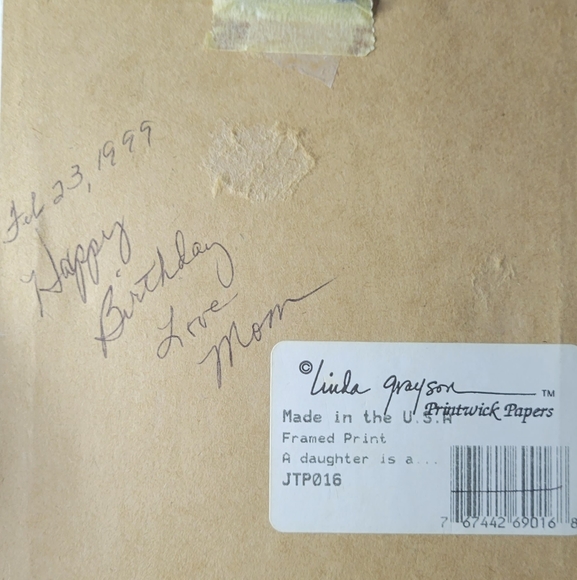 Linda Grayson Framed Picture **MUST SEE BACK OF FRAME** - Picture 3 of 3